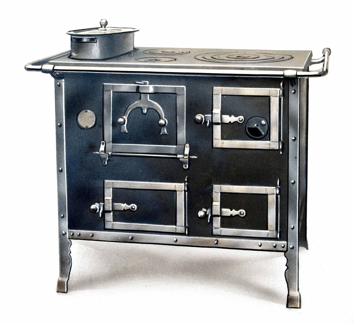 Cuisinière à bois fabriquée artisanalement par Bertazzoni au début du XXe siècle